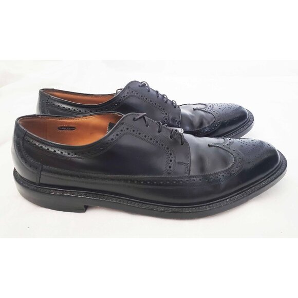 Vintage Florsheim Mens Wingtip Oxford Dress Shoes Black Leather 4 Nail. 11.5 B - Picture 12 of 12